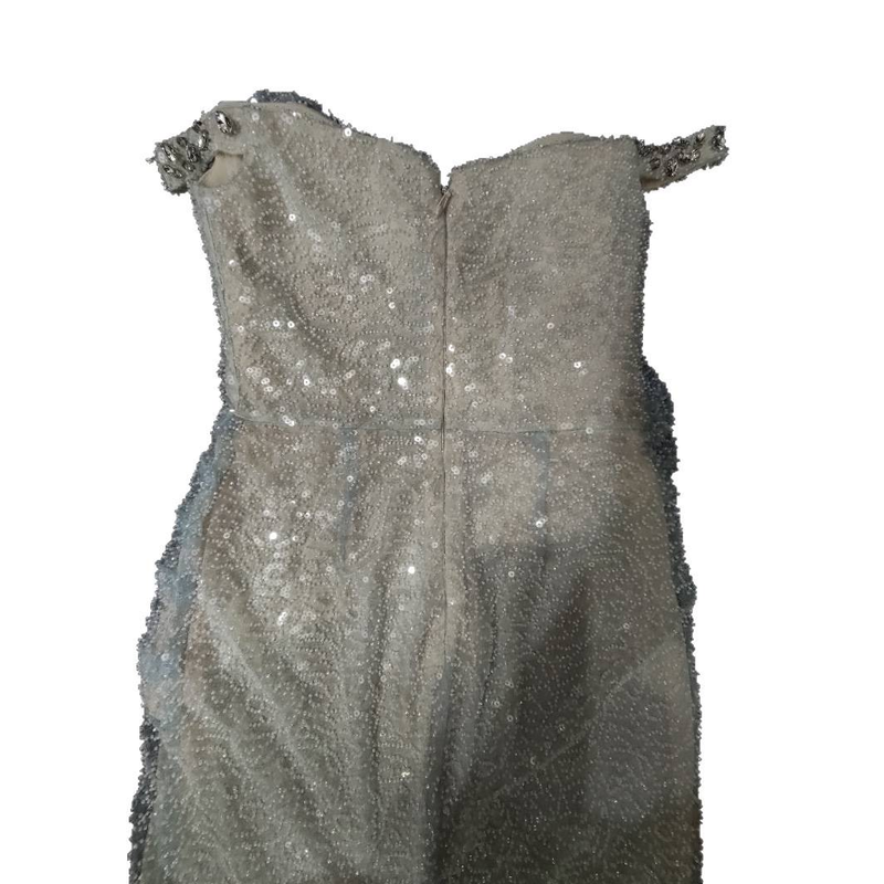 Robe de soirée sirène élégante, moulante et à paillettes, épaules dénudées, idéale pour les fêtes et les banquets – Coupe ajustée, taille haute, longueur au sol_voghion.com