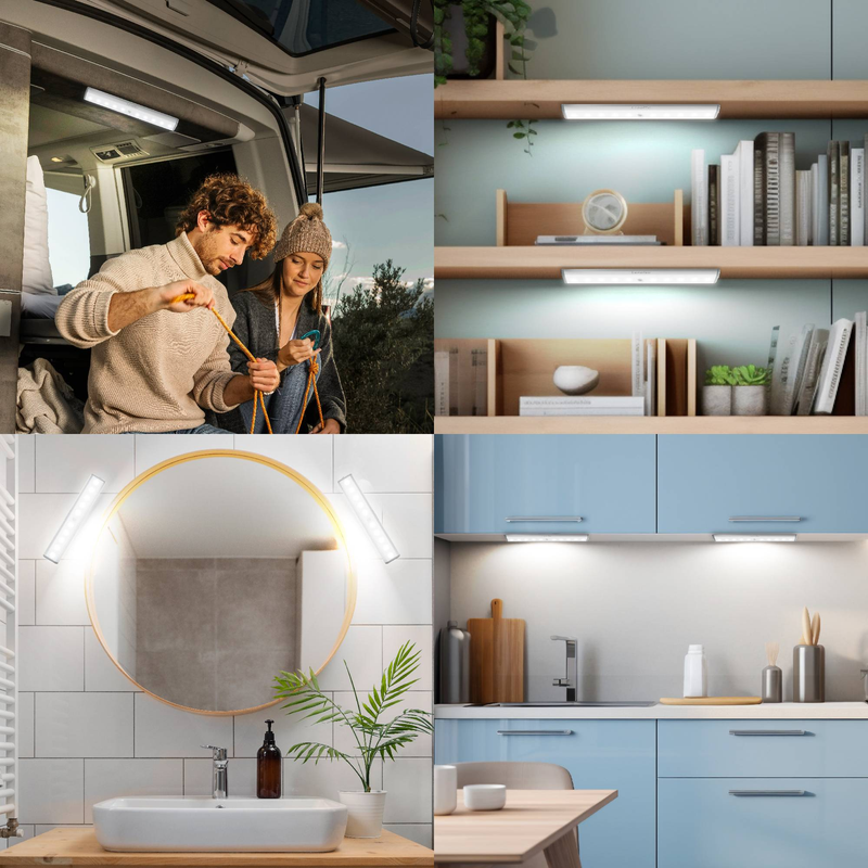 Luce per armadio con sensore di movimento da 7,48 pollici, luce ricaricabile wireless sottopensile a 10 LED bianco freddo (set da 3)_voghion.com