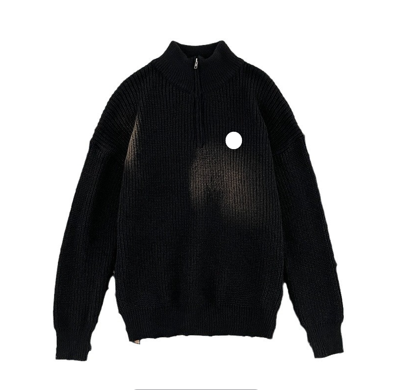 Rollkragenpullover Herren New Winter Japanisch Retro High Street Trendy Marke Strickpullover Loose Casual Solid Color Thread Coat_voghion.com