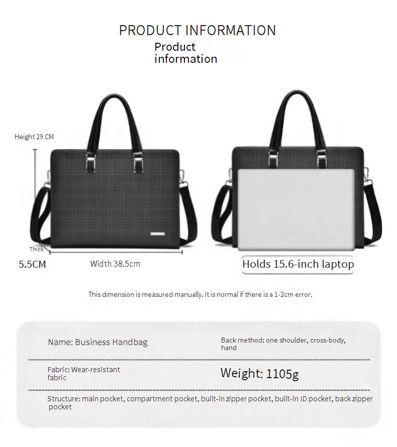 Stilvolle Umhängetasche für Herren – robuster PVC-Laptop-Rucksack mit Schachbrettmuster, 14-Zoll-Business-Casual-Umhängetasche für Arbeit und Reisen_voghion.com