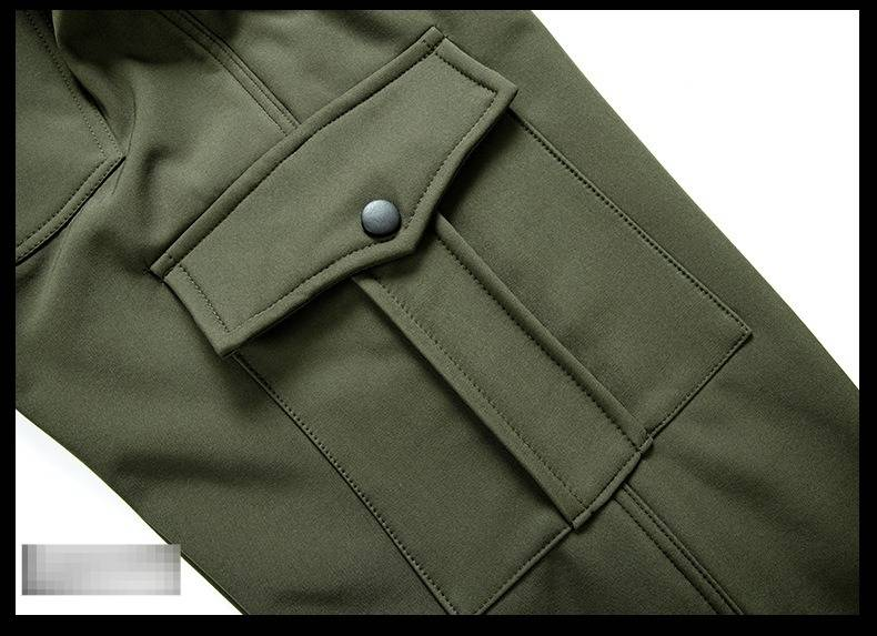 Men's Fleece-lined Waterproof Tactical Jacket - Windproof Softshell Workwear For Outdoor, Riding & Daily Use_voghion.com
