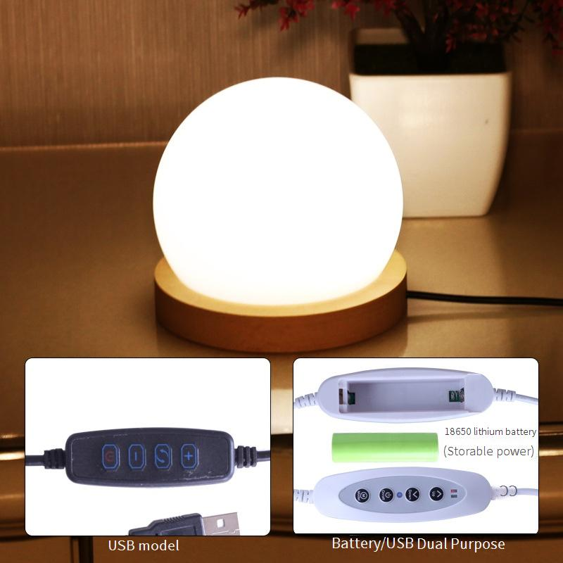 3 Renk Değiştirme Moduna Sahip Ayarlanabilir LED Gece Lambası, USB ile Çalışan Başucu Lambası, Yatak Odası ve Ev Dekorasyonu İçin Yumuşak Işık, Göz Dostu Küresel Tasarım_voghion.com