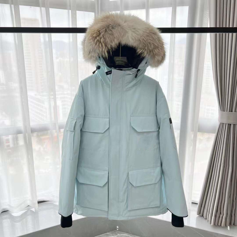 Herrenbekleidung Premium Expedition Parka mit echtem Wolfspelzbesatz – Wasserdichter Wintermantel für Männer und Frauen, ultrawarme Entendaunenjacke_voghion.com
