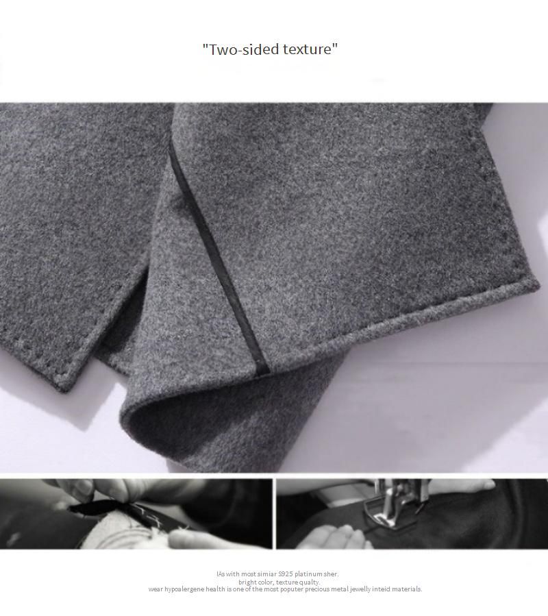 Men's Double-Faced Wool Overcoat, Knee-Length Trench Coat, Thickened Winter Jacket, Stylish Casual Outerwear_voghion.com