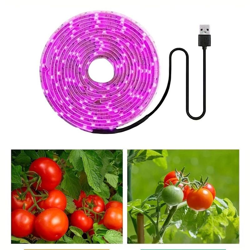 5V, pełnospektralna taśma świetlna LED do uprawy roślin, układ scalony 2835, 30 diod LED/metr, zasilanie przez USB, idealna do sukulentów, kwiatów i ogrodnictwa w pomieszczeniach_voghion.com