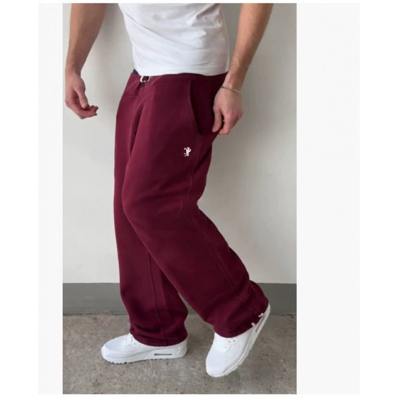Pantaloni della tuta da uomo, pantaloni da jogging hip-hop unisex alla moda, larghi e con doppia vita – Pantaloni della tuta hip-hop oversize con look a strati (grigio/nero, S-2XL)_voghion.com