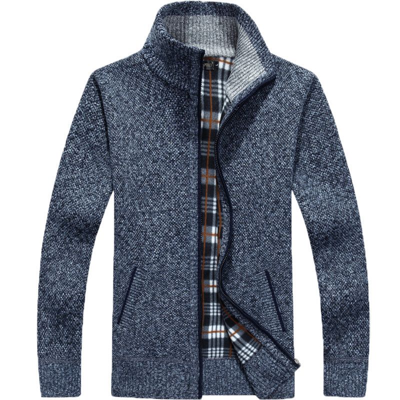 Maglione spesso da uomo – Cardigan invernale caldo (Beige/Nero/Grigio/Borgogna/Marrone, M-4XL)_voghion.com