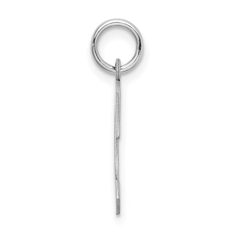 Sterling Silver Rhodium-plated Block Letter C Initial Charm_voghion.com