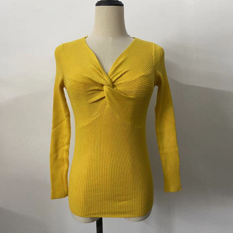 Haut pull crépu décontracté à la mode pour femmes_voghion.com