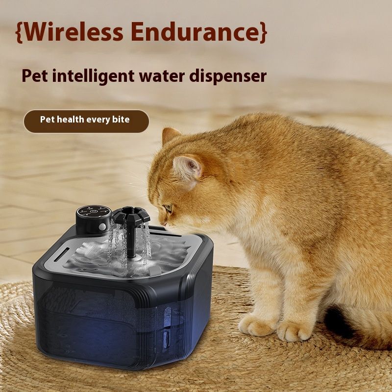 Nuovo distributore di acqua per animali domestici in acciaio inossidabile con alimentazione automatica e circolazione intelligente per gatti e cani per bere acqua mentre_voghion.com