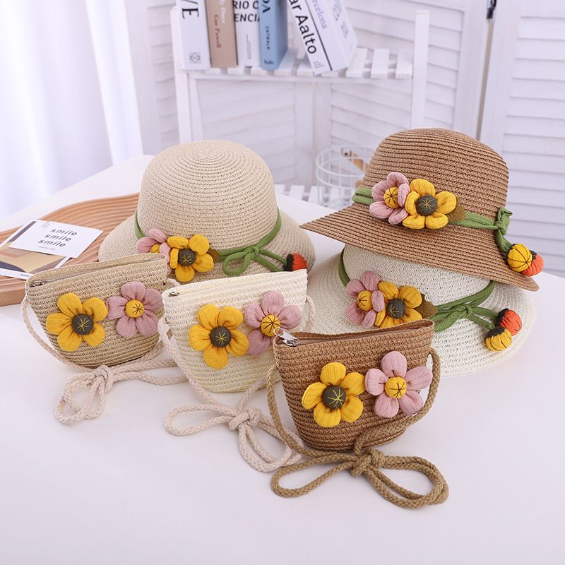 Summer Daughter's Sunscreen Sunshade Foldable Parent Child Grass Princess Beach Hat, Korean version Fisherman's Hat_voghion.com