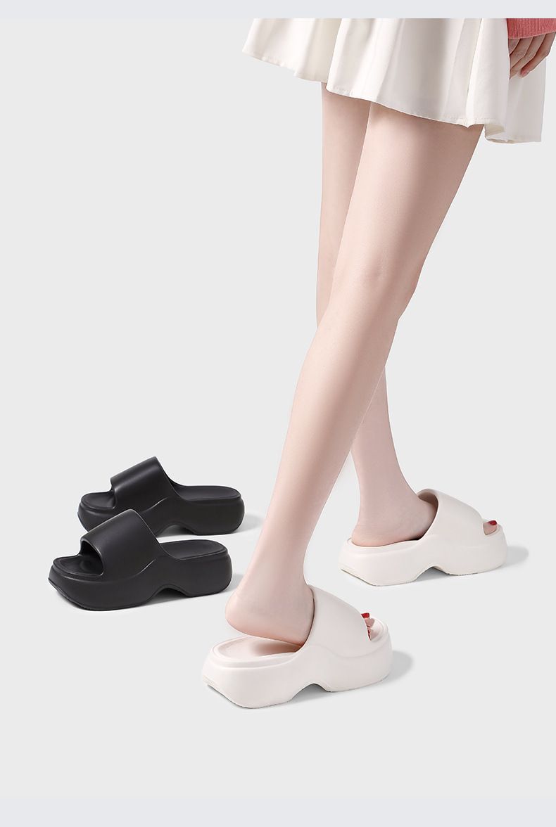 Unisex Ayakkabılar Platform Kalın Tabanlı Yüksek Topuklu Sandaletler Basit Moda EVA Terlikler Plajda_voghion.com