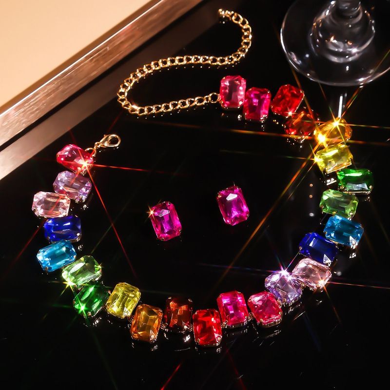 Collana da donna con collana personalizzata di alta qualità, con strass retrò, luce e diamanti esagerati_voghion.com