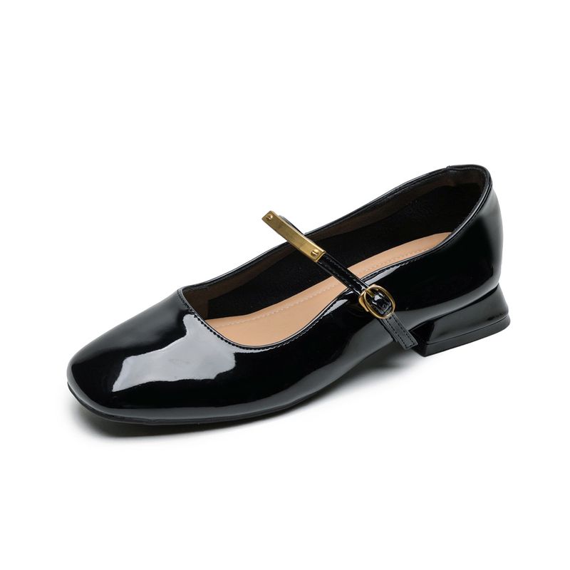 Rundkopf-Einzelschuhe für Damen, schöne französische leichte Mund-Dicke Ferse mit Mary Jane-Schuhen_voghion.com