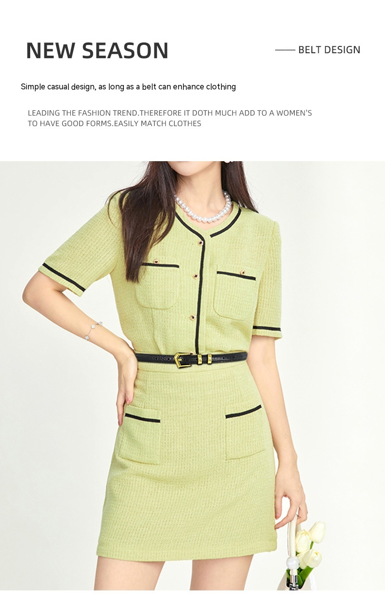 New Autumn and Winter Alloy Needle Button Women's Belt with Crocodile Gold Button and Jeans Skirt Thin Belt_voghion.com