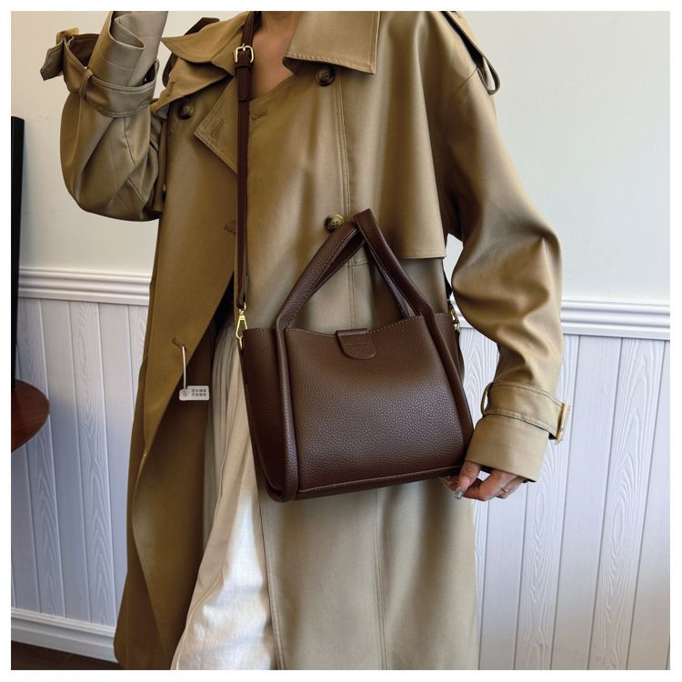 Autumn high-end texture niche design small for women's new trendy fashion single shoulder hand-held crossbody bucket bag_voghion.com