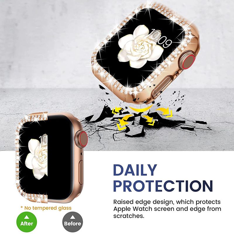Bling Bumper für iWatch-Gehäuse 9 8 7 41 mm 45 mm Damen Diamant-Schutzhülle für iWatch-Serie SE 6 5 40 mm 44 mm Zubehör_voghion.com