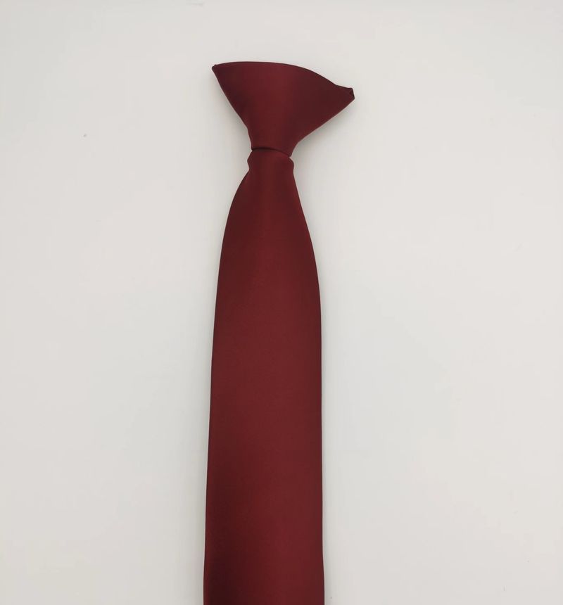 6.5CM For Men And Women, Solid Color Polyester Silk, Head-Cutting Style Clip, Lazy Tie_voghion.com