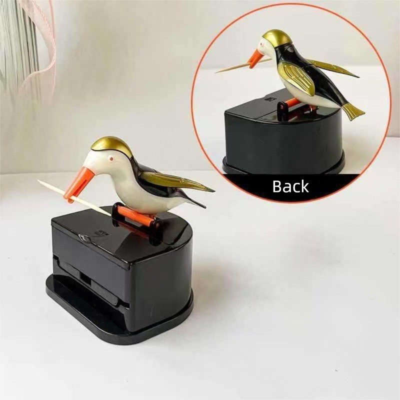 Smart Holder Storage Household Jar Press Automatic Ejection Bird Toothpick Tube Cute_voghion.com