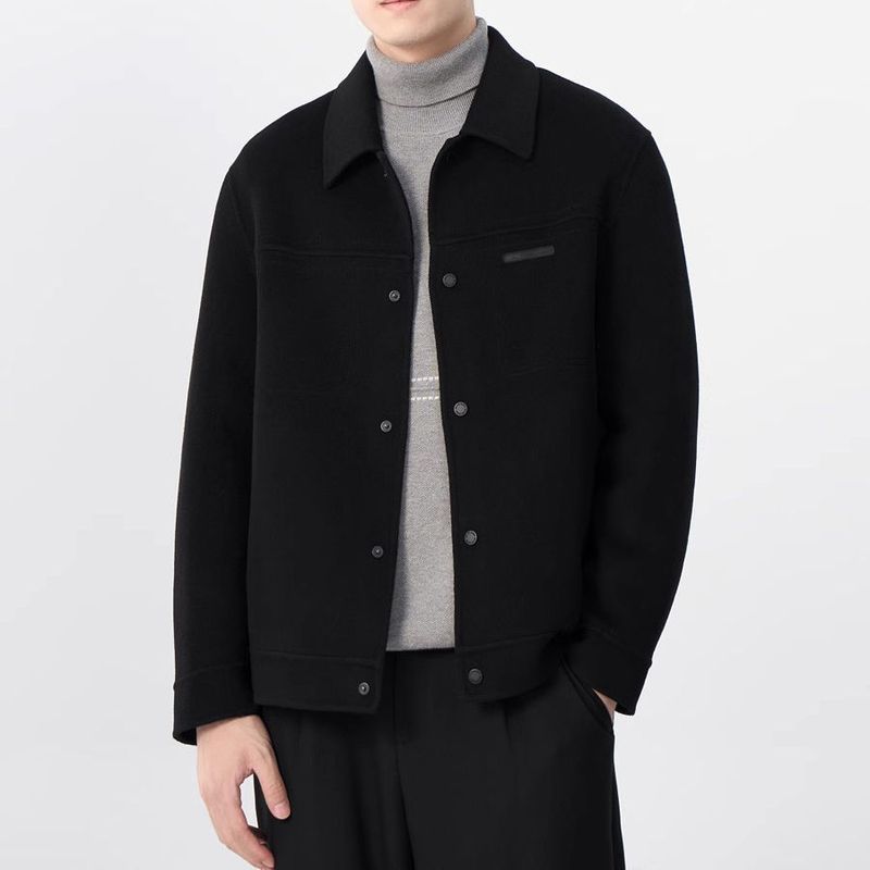 Herren-Freizeitjacke aus Wollmischung – Leicht, stylisch und vielseitig (Schwarz/Khaki/Braun, M-4XL)_voghion.com