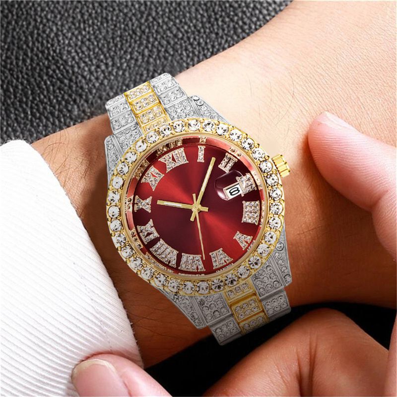 New Men's Quartz Watch With Steel Band And Diamond Decoration_voghion.com
