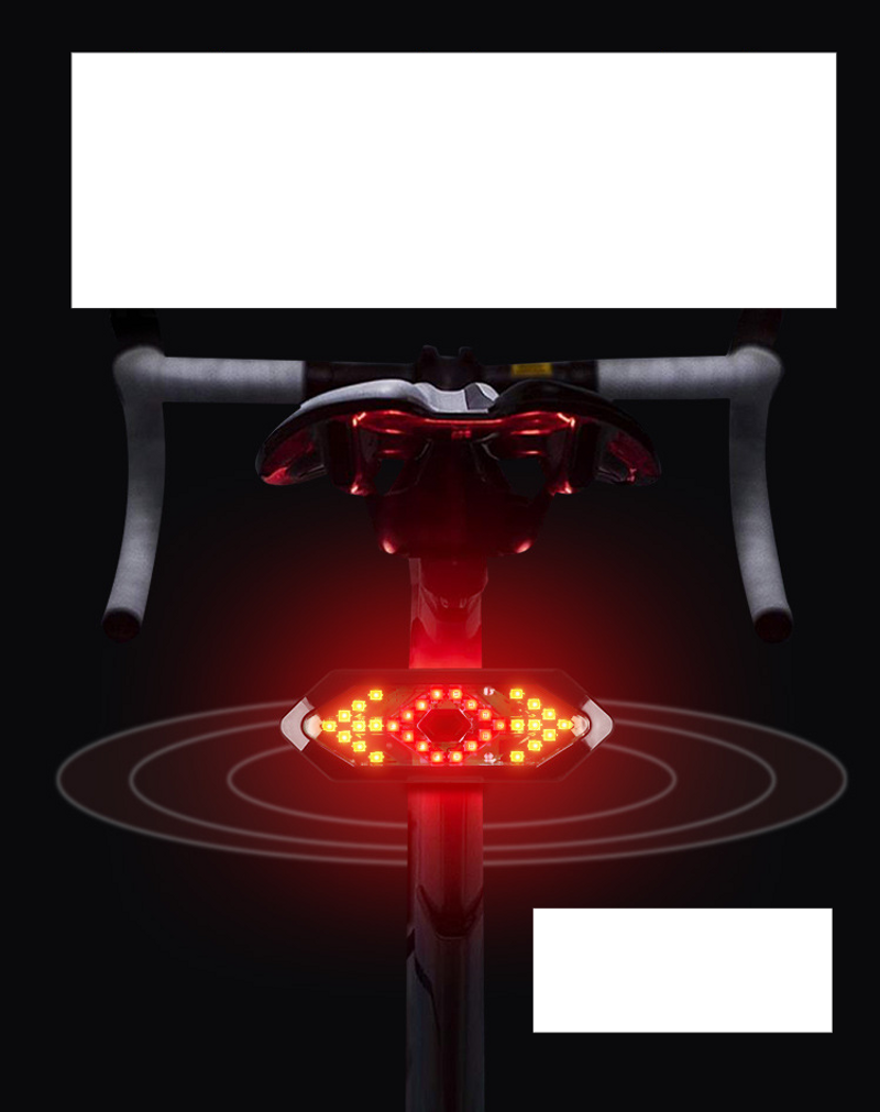 Intelligent remote control turn signal USB charging mountain waterproof taillight 18led bike with horn warning light_voghion.com