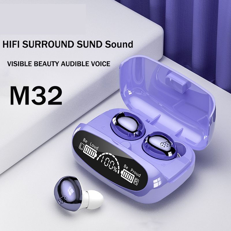 M32 Wireless Binaural Digital Display Large Touch Noise Reduction Low Delay TWS Bluetooth Headset_voghion.com