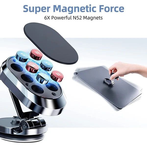 Suport magnetic auto pliabil din aliaj, rotație 360°, pentru telefon mobil, suport auto ..._voghion.com