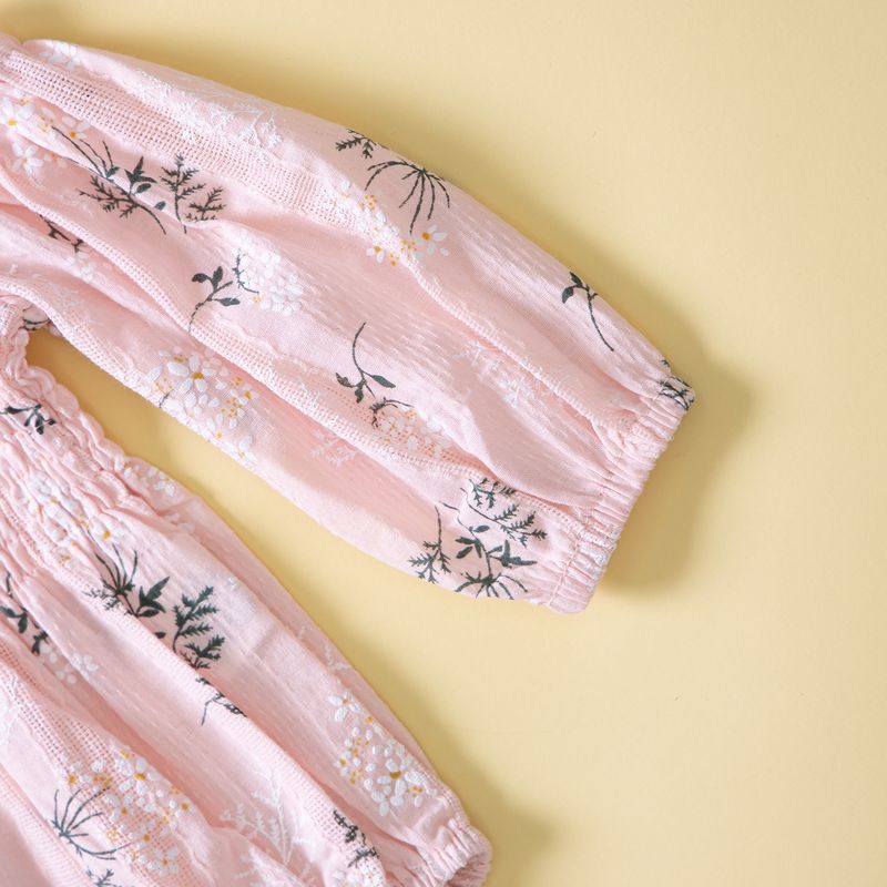 Marque de vêtements pour enfants Vêtements pour enfants Combinaison d'été pour bébé Combinaison à bretelles mignonne à imprimé floral_voghion.com