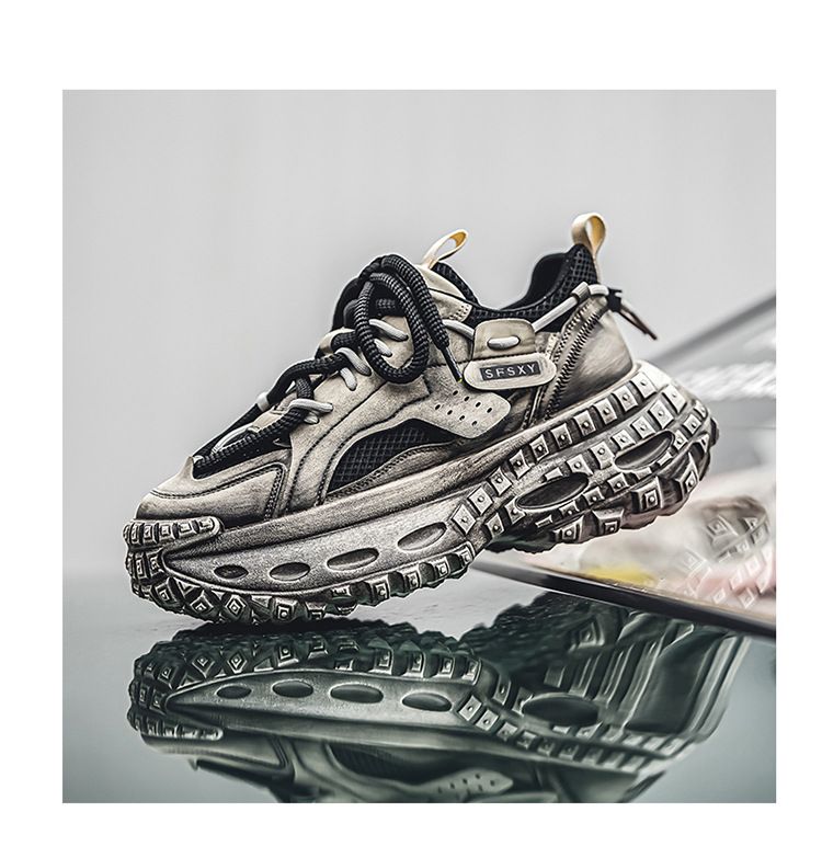 Men’s Shoes mesh breathable sports casual shoes non slip height increasing student personality dad shoes trendy shoes_voghion.com