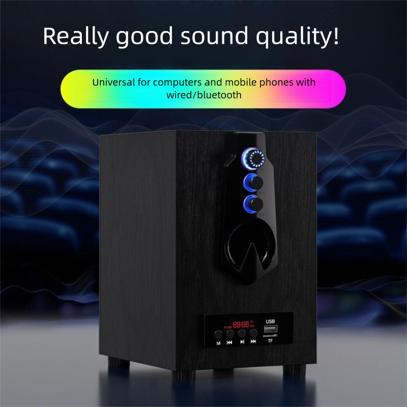 Desktop Computer Bluetooth Speaker With Super Bass, Wired USB, Extra Loud Volume, High Aesthetic Value_voghion.com