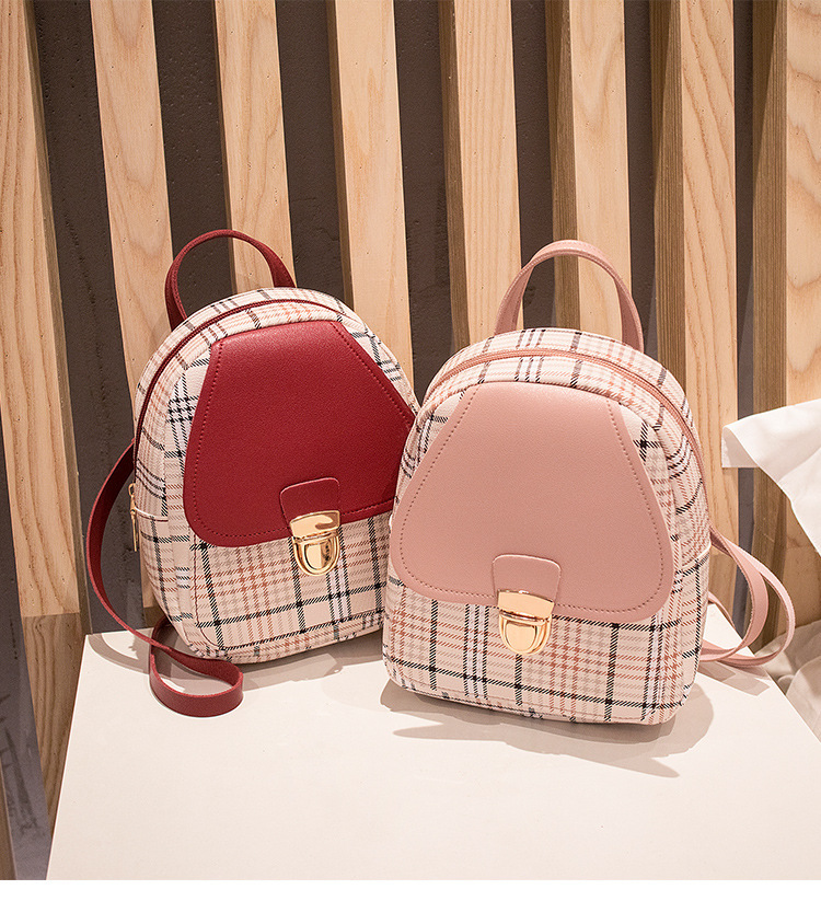 Bolso de mujer de PU 2023 nueva mochila a cuadros bolso de parachoques bolso de teléfono móvil diagonal de un solo hombro suministro de bolsa transfronteriza al por mayor_voghion.com