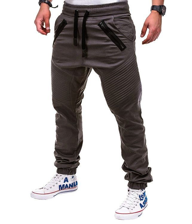 Pantaloni da salotto elasticizzati allacciati alla moda casual da uomo_voghion.com