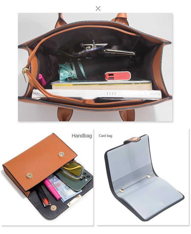 Umhängetasche Neu eingeführte hochwertige Handtasche mit Krokodilmuster Modische und großvolumige dreiteilige Tasche_voghion.com