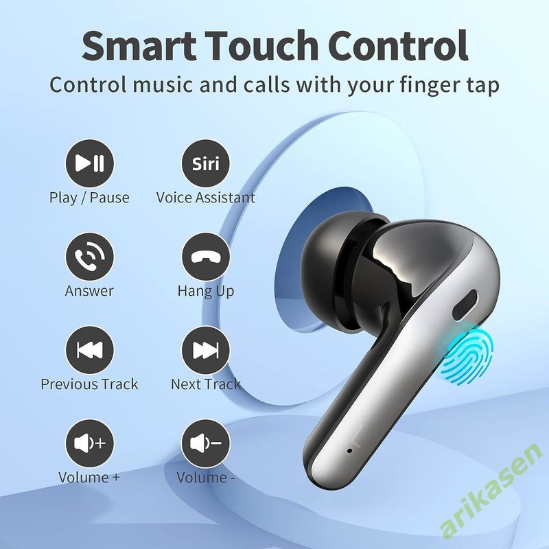 TWS Bluetooth 5.3 Earphone Stereo Bass With Noise Cancelling Mic Waterproof Wireless Headphones In Ear Buds For Android_voghion.com
