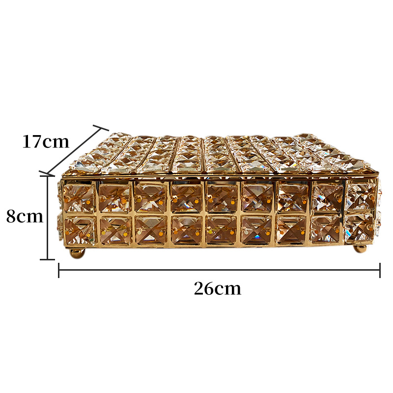 Caja organizadora de joyas de cristal de lujo, forro de franela, collar, pulsera, anillo, cajas de almacenamiento para el hogar, escritorio, caja de almacenamiento de artículos diversos, decoración_voghion.com