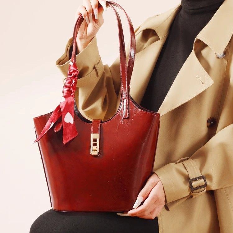 Borsa da sposa rossa da donna, grande capacità, regalo per la sposa, uso quotidiano, borsa a tracolla sottobraccio_voghion.com
