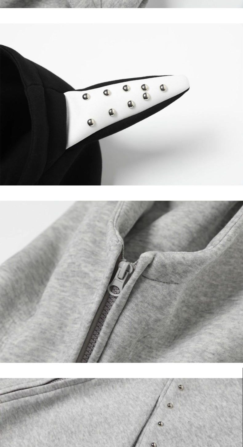 Felpa con cappuccio Doberman pesante da uomo e da donna, con design a rivetti americani, giacca da coppia, versatile e ampia._voghion.com