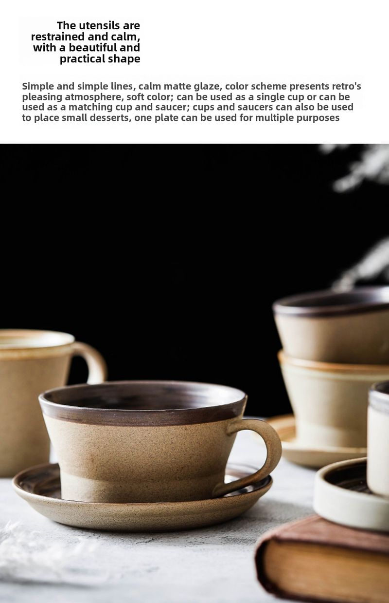 Coffee Fancy Latte Ceramic And Saucer Set Creative Home Mug Milk Oatmeal Breakfast Cup_voghion.com