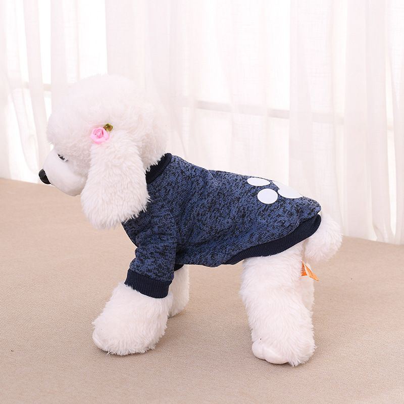 Cross-border pet sweater autumn and winter fleece printed sweater cat clothing dog clothes pet sweater wholesale_voghion.com