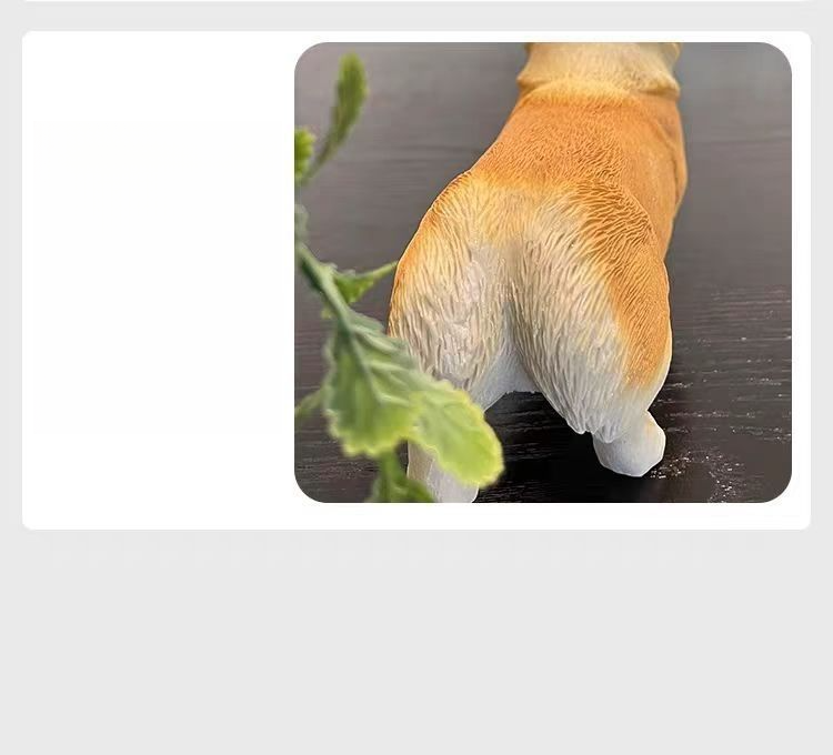 Realistische Corgi-Welpenfigur, niedliche Hunde-Gedenkskulptur, Balkon, Garten, Schreibtischdekoration, Kunstharz, Handwerk_voghion.com