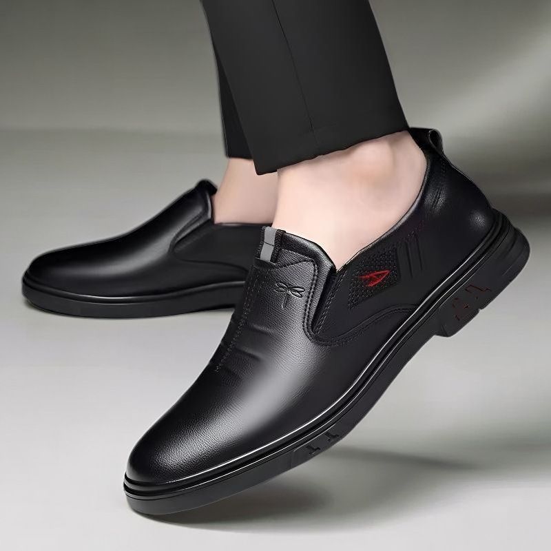 Zapatos casuales Dragonfly con suela sin cordones de cuero suave para hombre, el modelo más vendido_voghion.com
