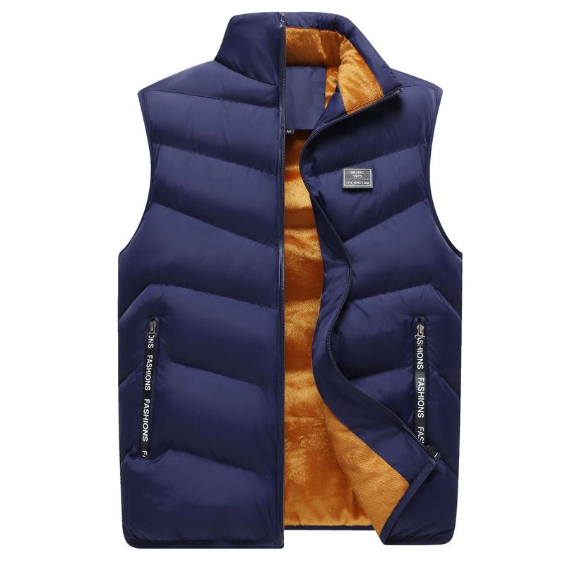 Casaco masculino de outono, colete casual de algodão acolchoado, colete masculino rápido para usar no trabalho, festa e férias._voghion.com