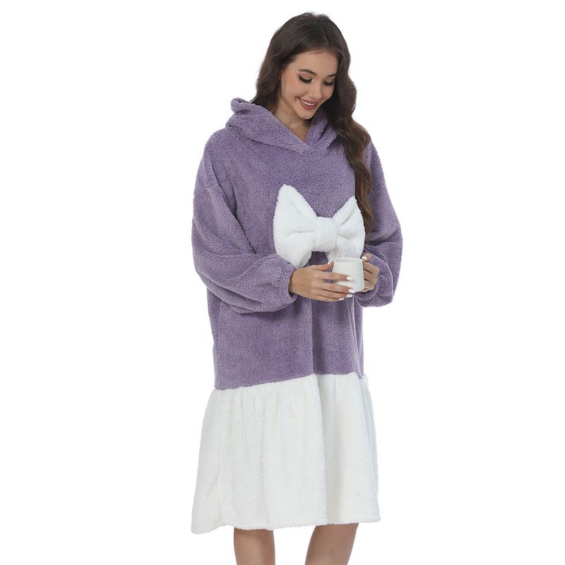 Autumn And Winter Thickened And Comfortable Home Nightgown Sweet Nightgown_voghion.com