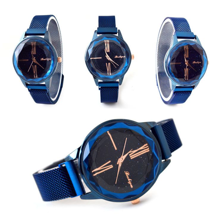 2018 Kreative neue Uhr im Magnetschnallenstil für Damen mit Stahlbandwerk_voghion.com