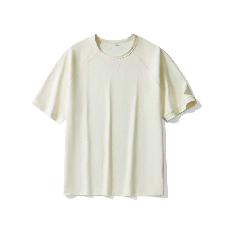 2025d Dengjue New Live Twill, T-shirt da uomo a maniche corte, in cotone bifacciale, color cachi, raglan_voghion.com