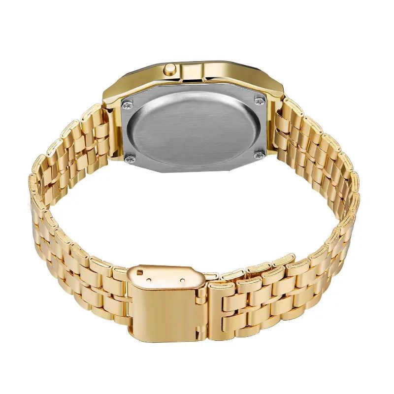 Stalen band horloge Dameshorloge Heren zakelijk horloge Multifunctioneel Led digitaal sporthorloge Elektronische klok_voghion.com