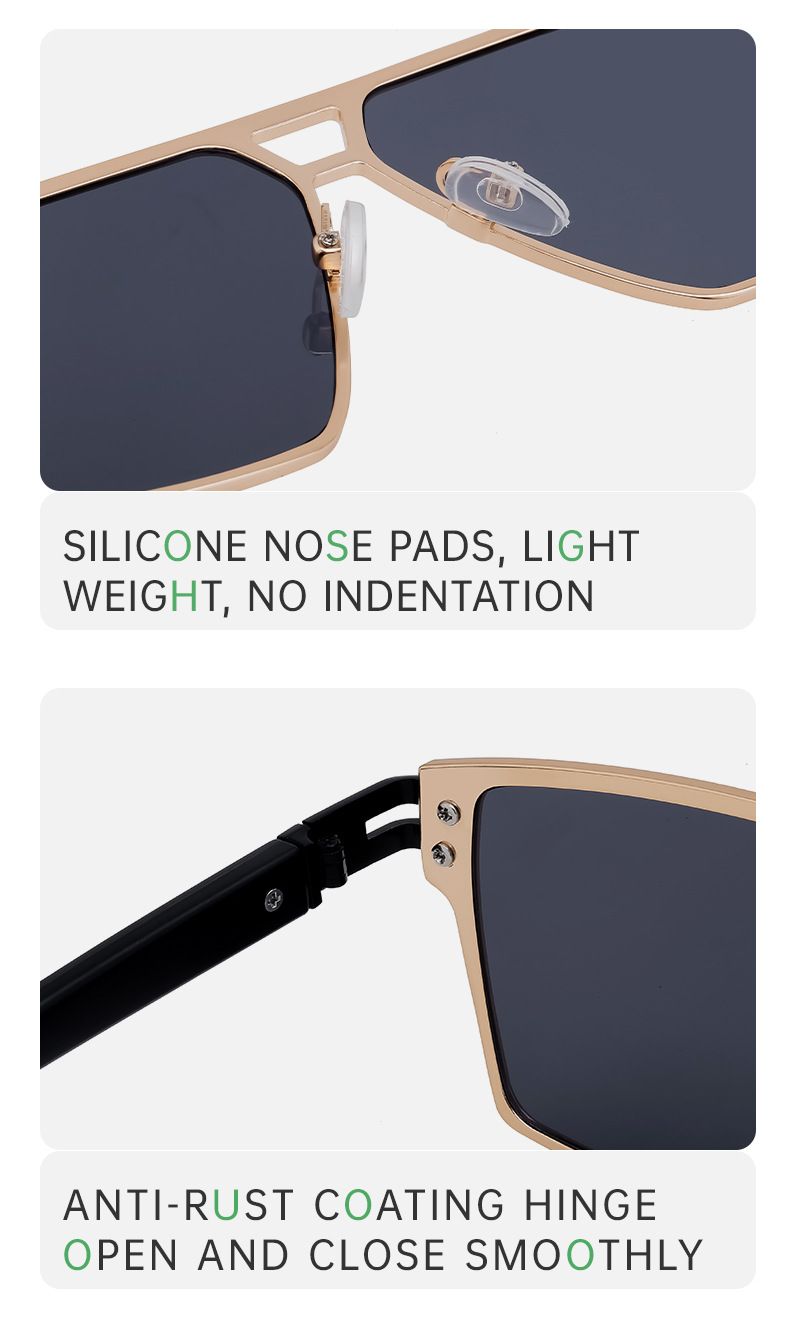 Stylové sluneční brýle s hranatým rámem pro muže Vintage vysoce kvalitní sluneční brýle pro muže_voghion.com