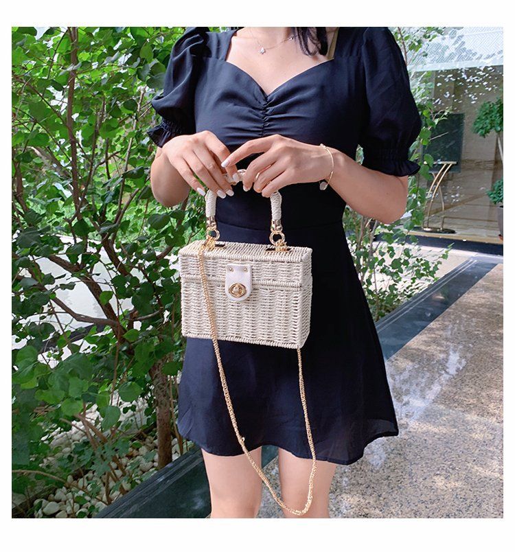 Neue ovale Schmuckschatulle, Modetrend, Handtasche aus Papierseil und Grasgewebe, vielseitige Freizeittasche für den Alltag_voghion.com