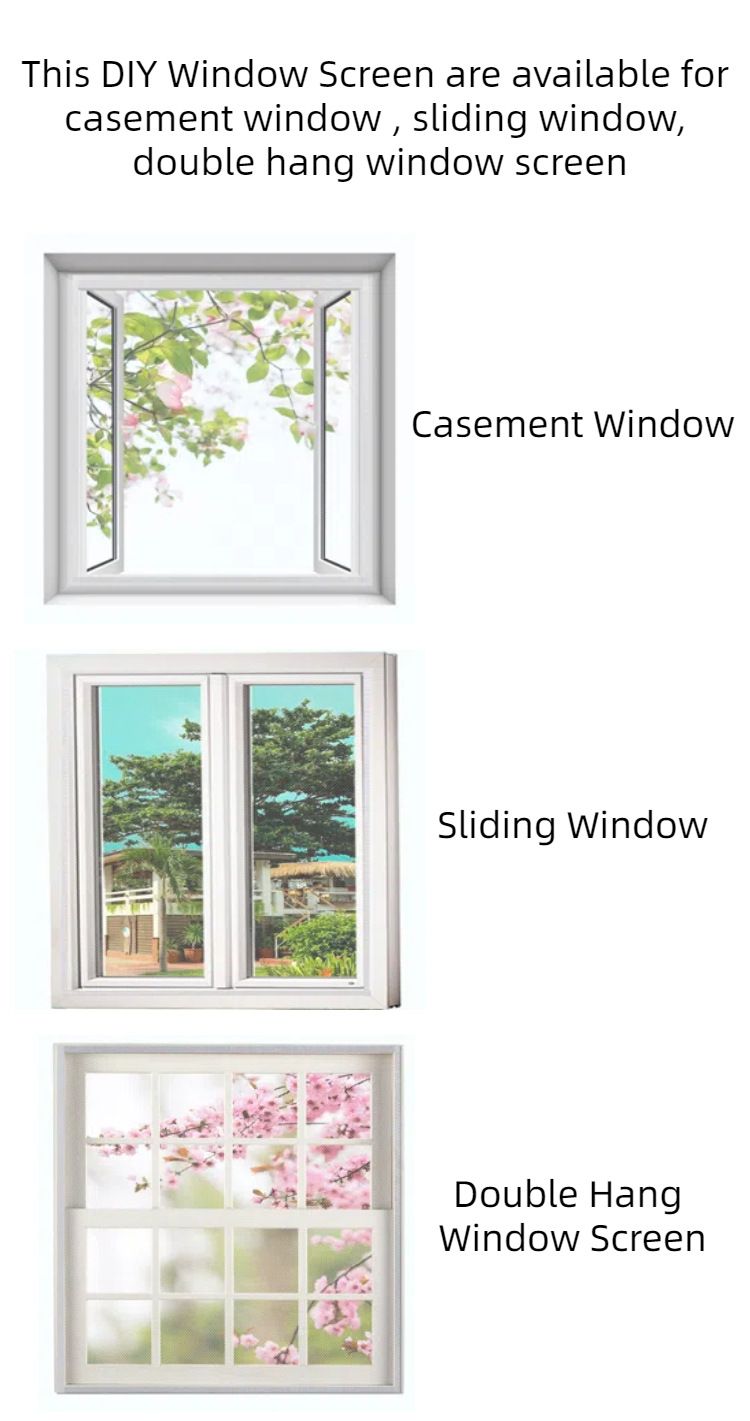 Selbstklebendes magnetisches Moskitonetz für Fenster, kein Werkzeug erforderlich, einfach zu installieren, DIY-Insektenschutznetz mit Klettband für Türen und Fenster_voghion.com